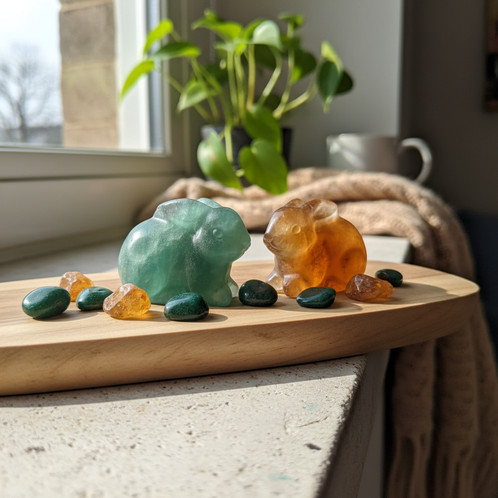 Fluorit-Hasen in Bernstein & Grün