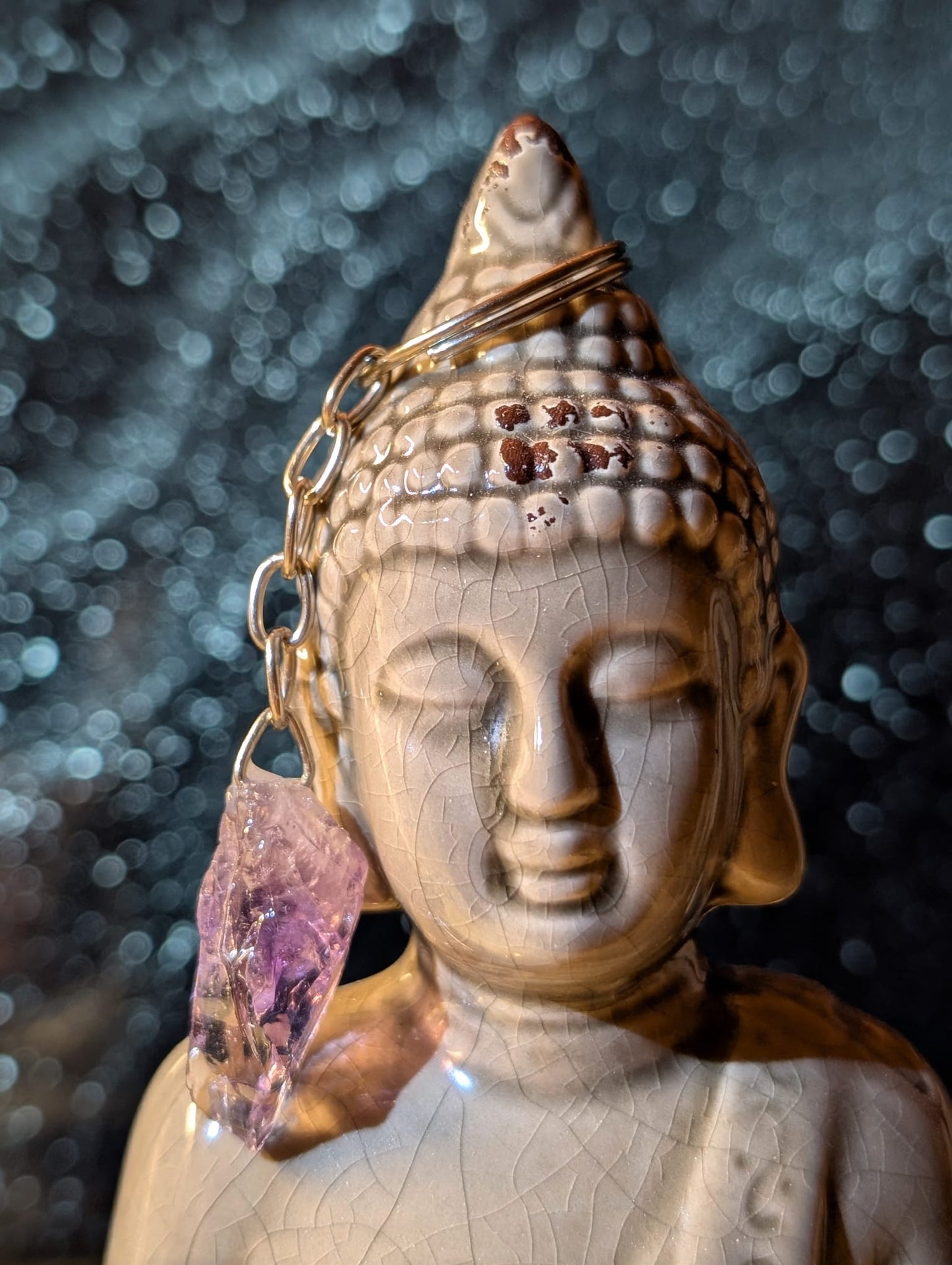 Rohstein-Schlüsselanhänger · Amethyst · Bergkristall · Citrin