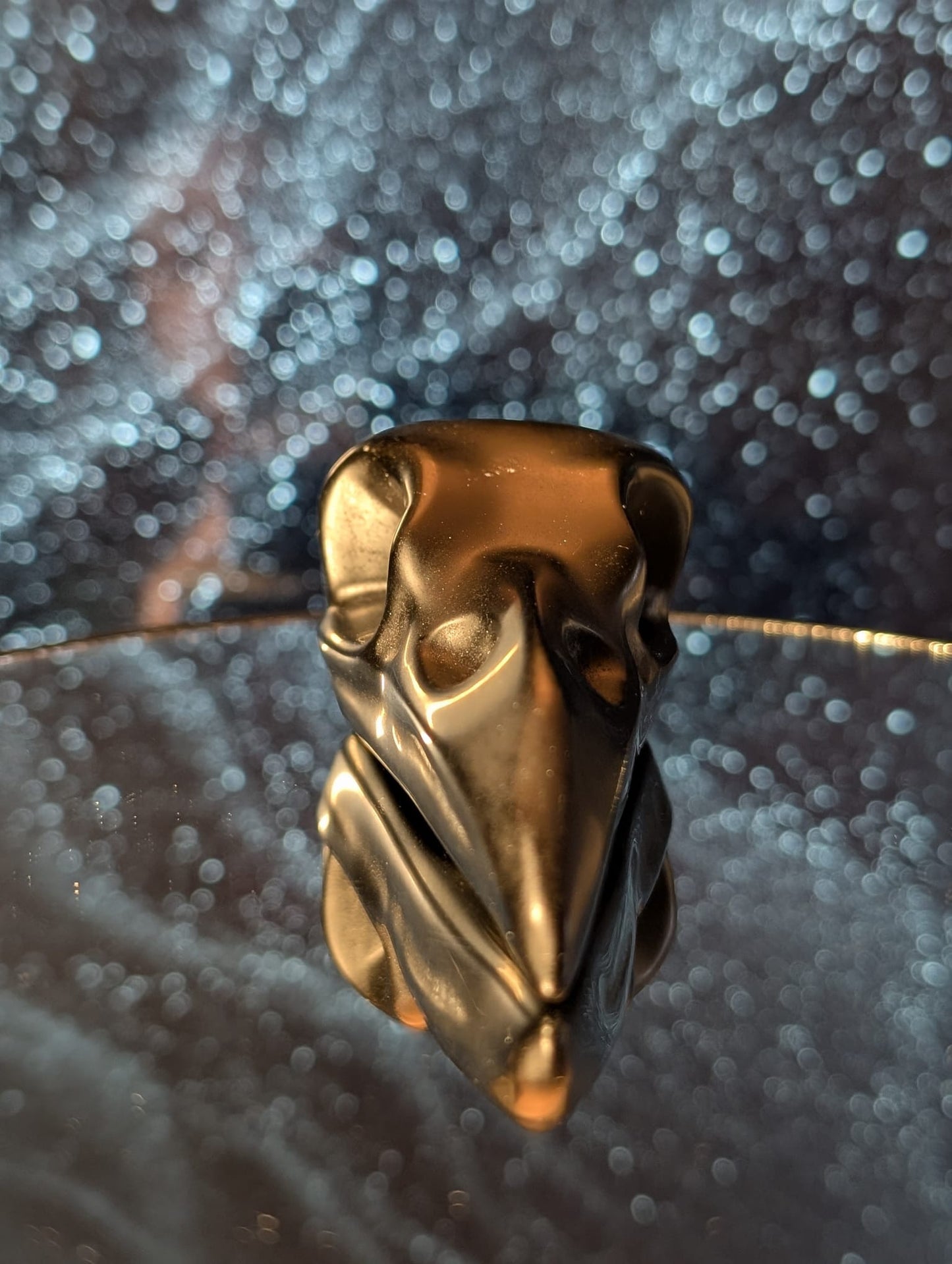 Obsidian Krähen-/Rabenschädel - 4 Größen