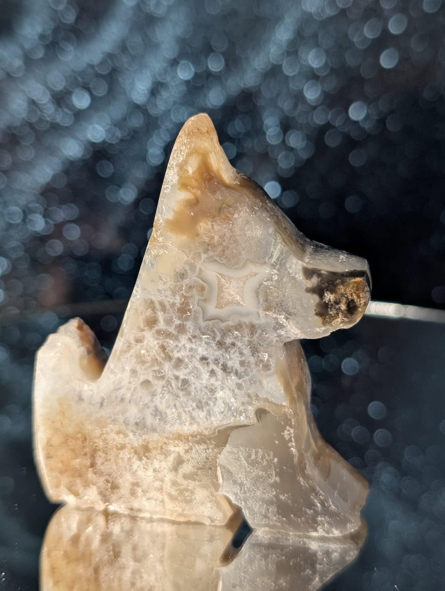 Achat-Quarz Hund - Unikat