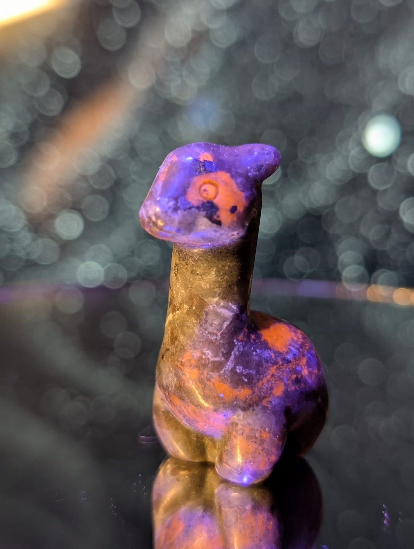 Lama-Carving – Opalith, Rosenquarz, Yooperlite & Labradorit