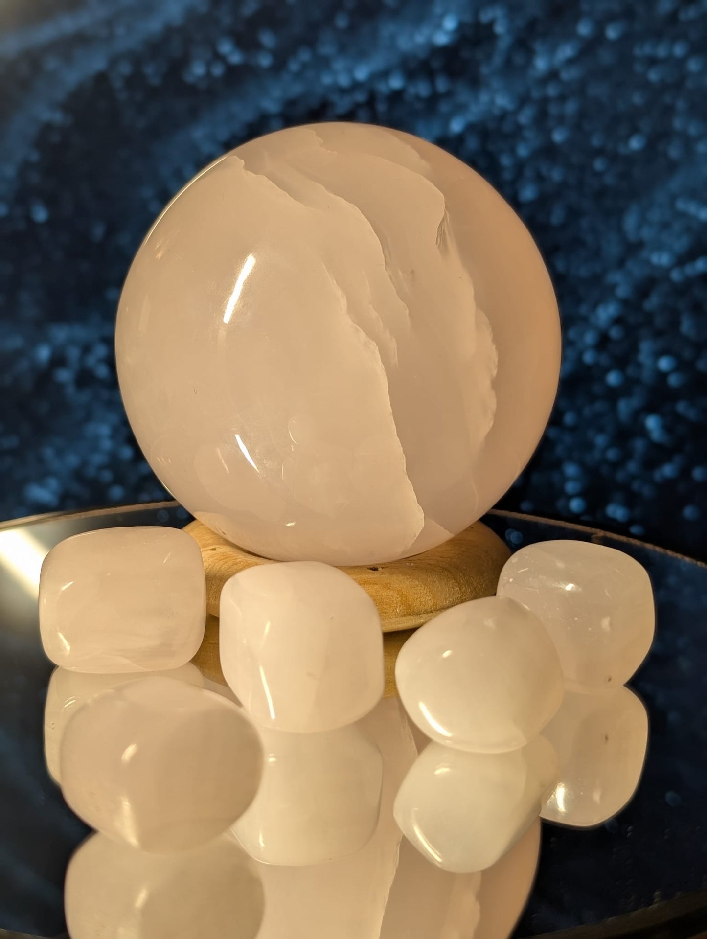 Mangano-Calcit Kugel 8 cm – UV-Leuchten - 3 Varianten