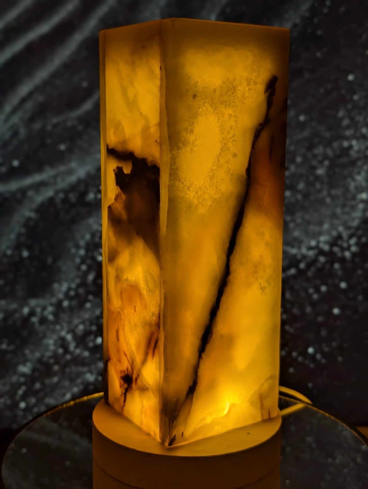 Onyx-Vase / Lichtsäule (19,5 cm)