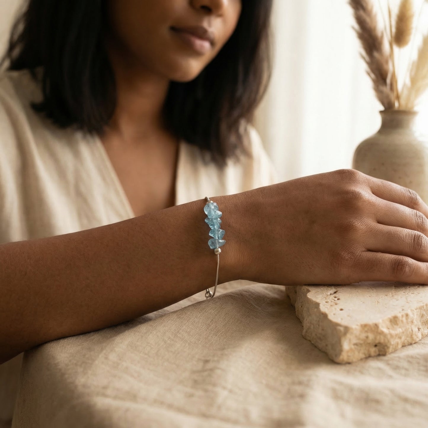Balance- & Gelassenheits-Armband „Clear Waters“ - Aquamarin