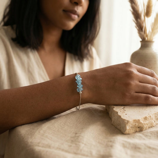 Balance- & Gelassenheits-Armband „Clear Waters“ - Aquamarin