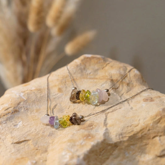 Chakra-Set "Full Spectrum" - Amethyst - Apatit - Peridot - Citrin - Granat - Rauchquarz