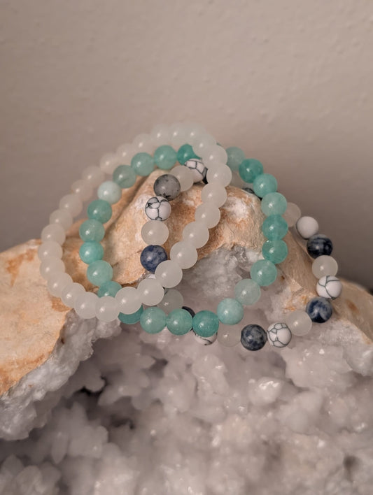 Naturstein-Armband – Sodalith, Mondstein & Aventurin - 16-20