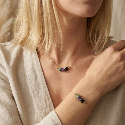 Erdungsset "Steady Ground" - Moosachat - Hämatit - Amethyst - Lapislazuli - Aventurin