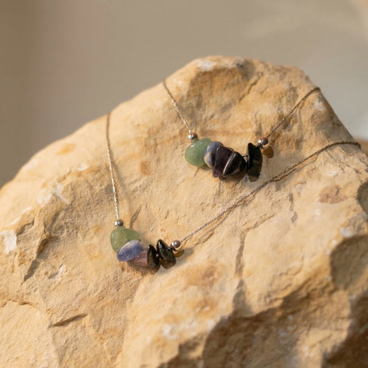 Erdungsset "Steady Ground" - Moosachat - Hämatit - Amethyst - Lapislazuli - Aventurin