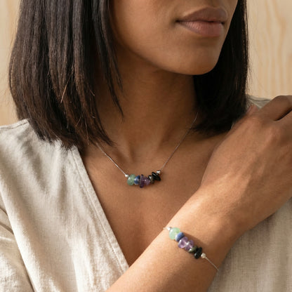 Erdungsset "Steady Ground" - Moosachat - Hämatit - Amethyst - Lapislazuli - Aventurin