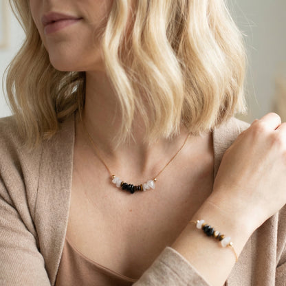 Schutz- & Kraftset „Shadow Light“ - Mondstein - Tigerauge - Obsidian