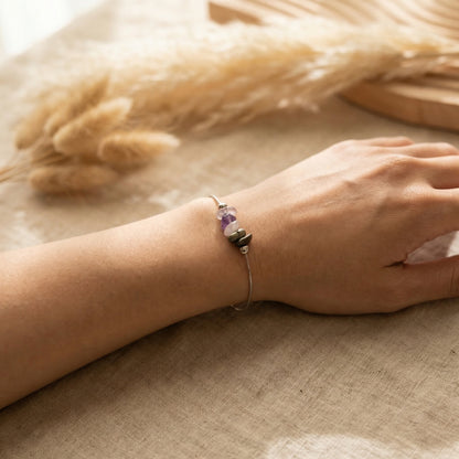 Ausgleichs- & Harmonie-Armband „Sacred Balance“ - Turmalin - Hämatit - Rosenquarz - Amethyst - Bergkristall