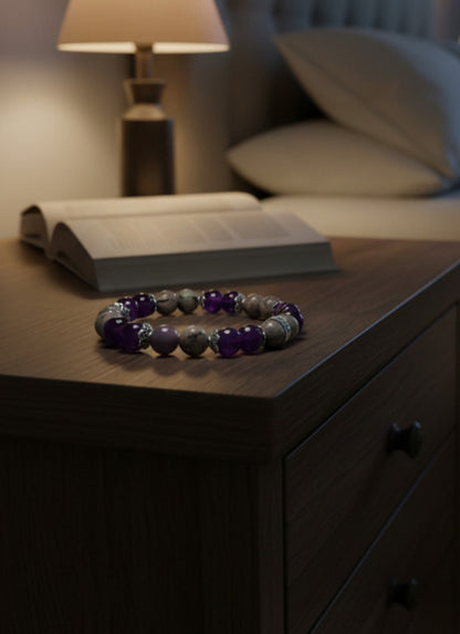 Amethyst & Jaspis Armband – 16-18