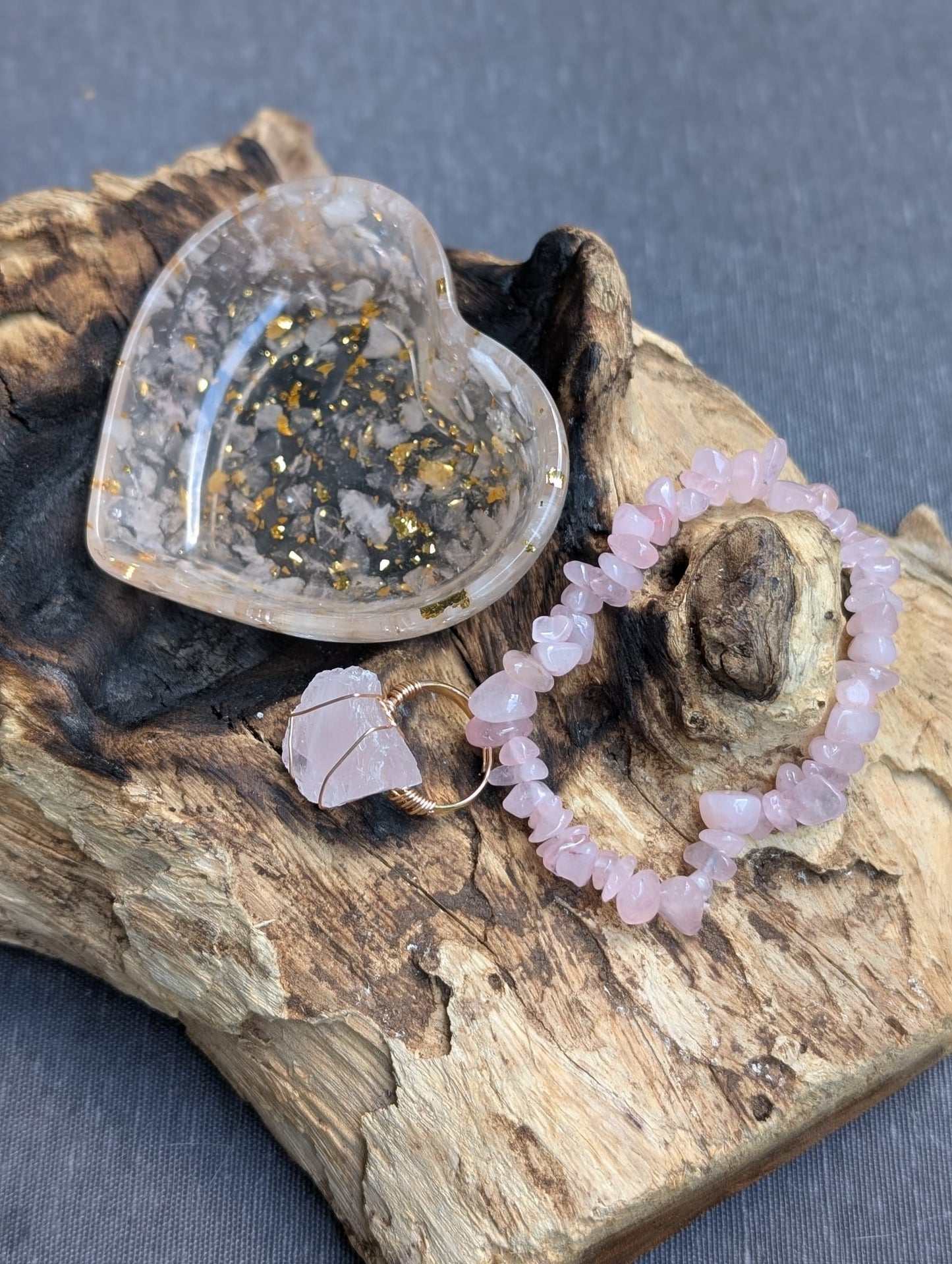 Stilvolles Schmuck-Set - Aventurin Rosenquarz Granat Amethyst