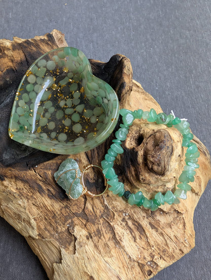 Stilvolles Schmuck-Set - Aventurin Rosenquarz Granat Amethyst