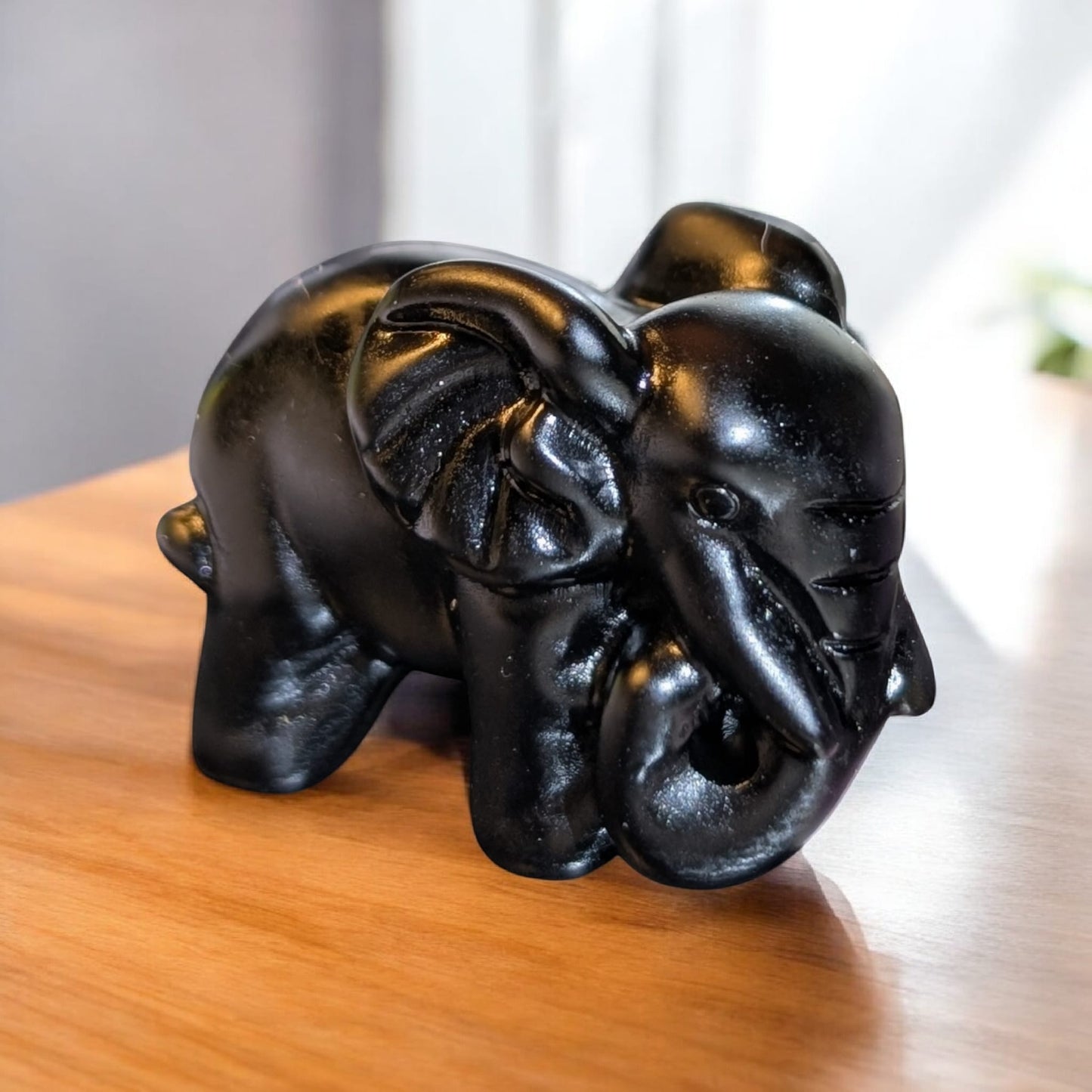 Mini-Elefant (Black Obsidian oder Fluorit)