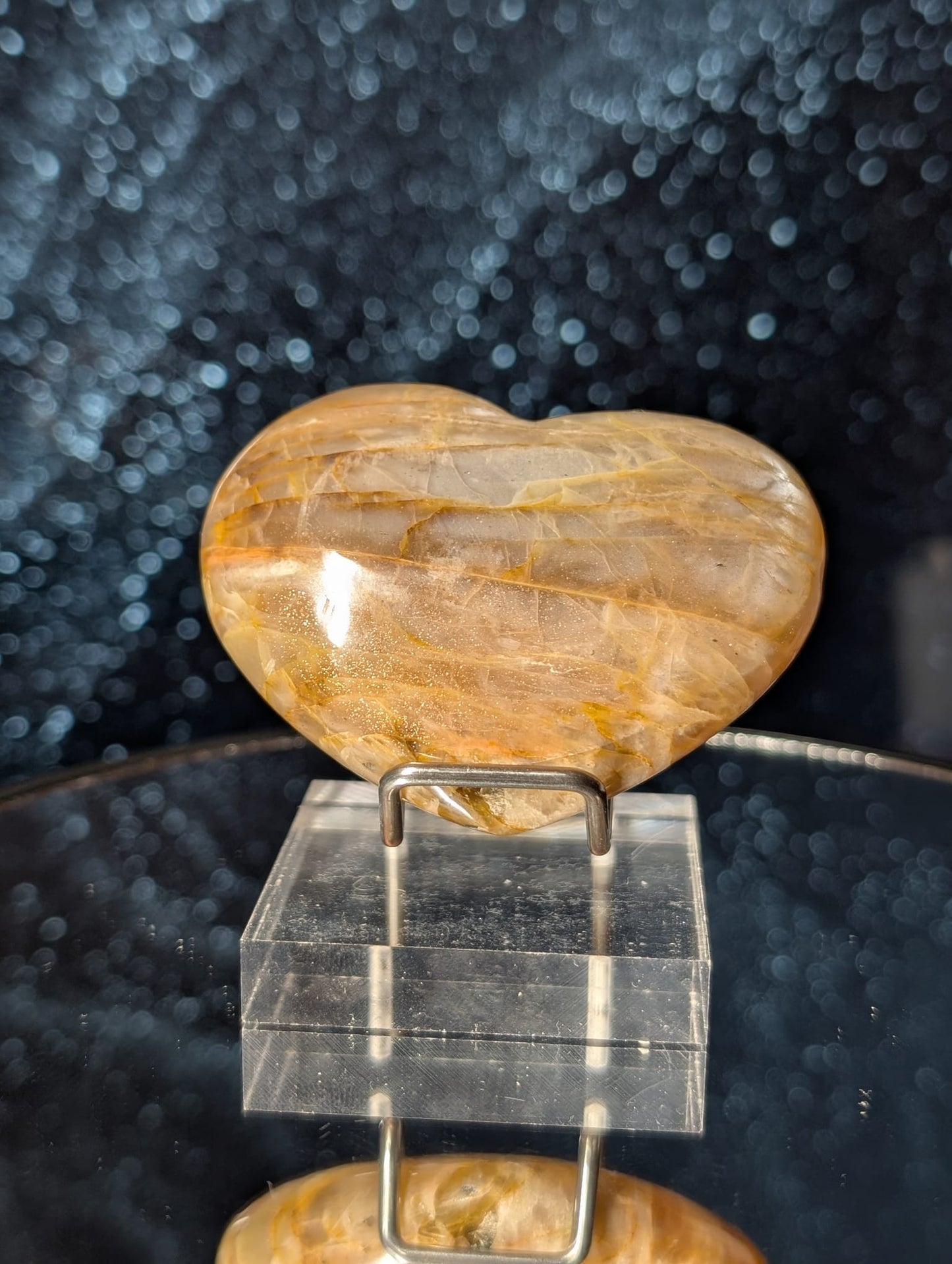 Pfirsich-Mondstein-Herzen - 2 Varianten