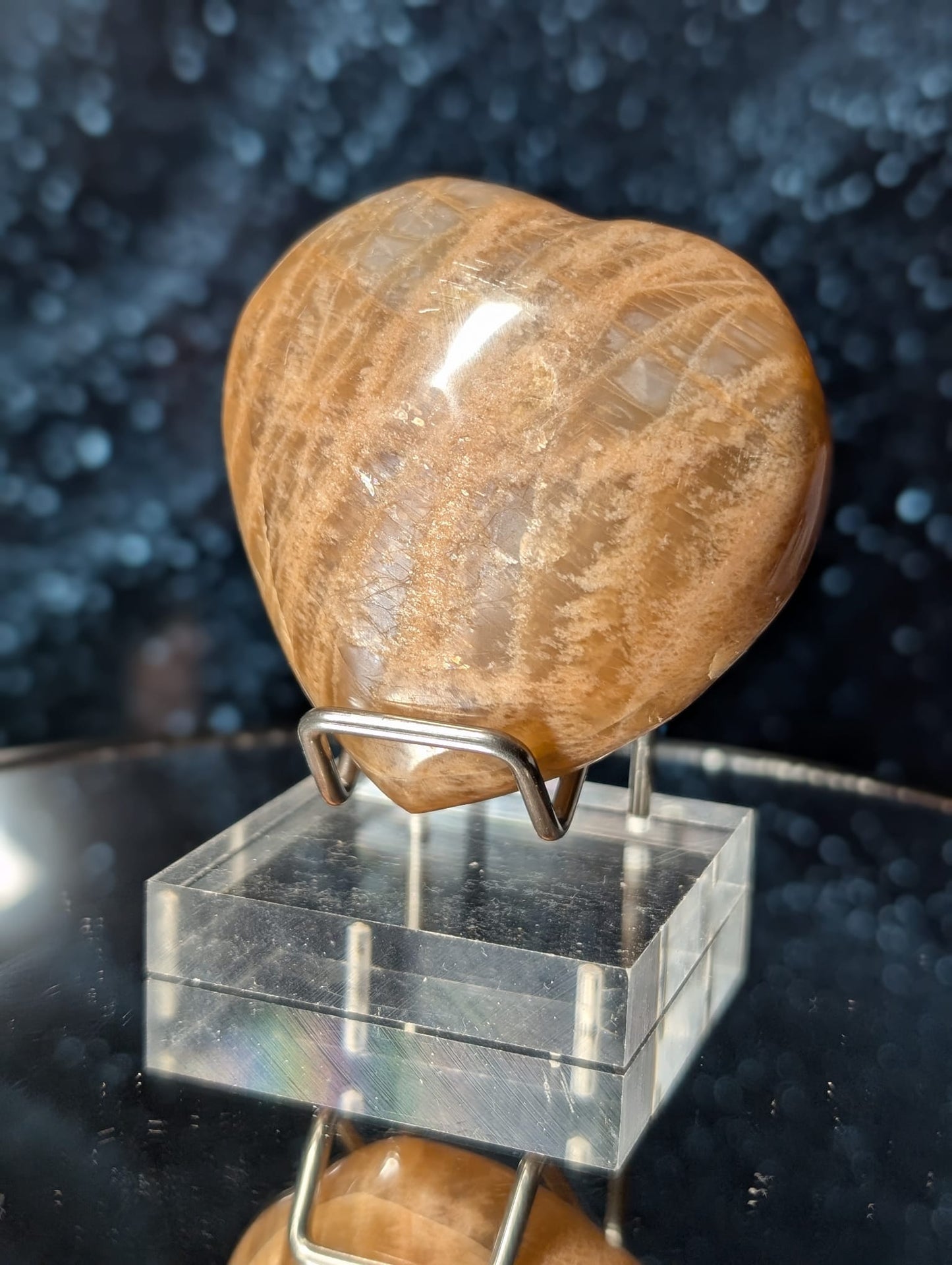 Pfirsich-Mondstein-Herzen - 2 Varianten