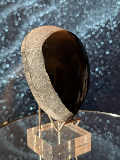 Obsidian-Freiform roh & poliert