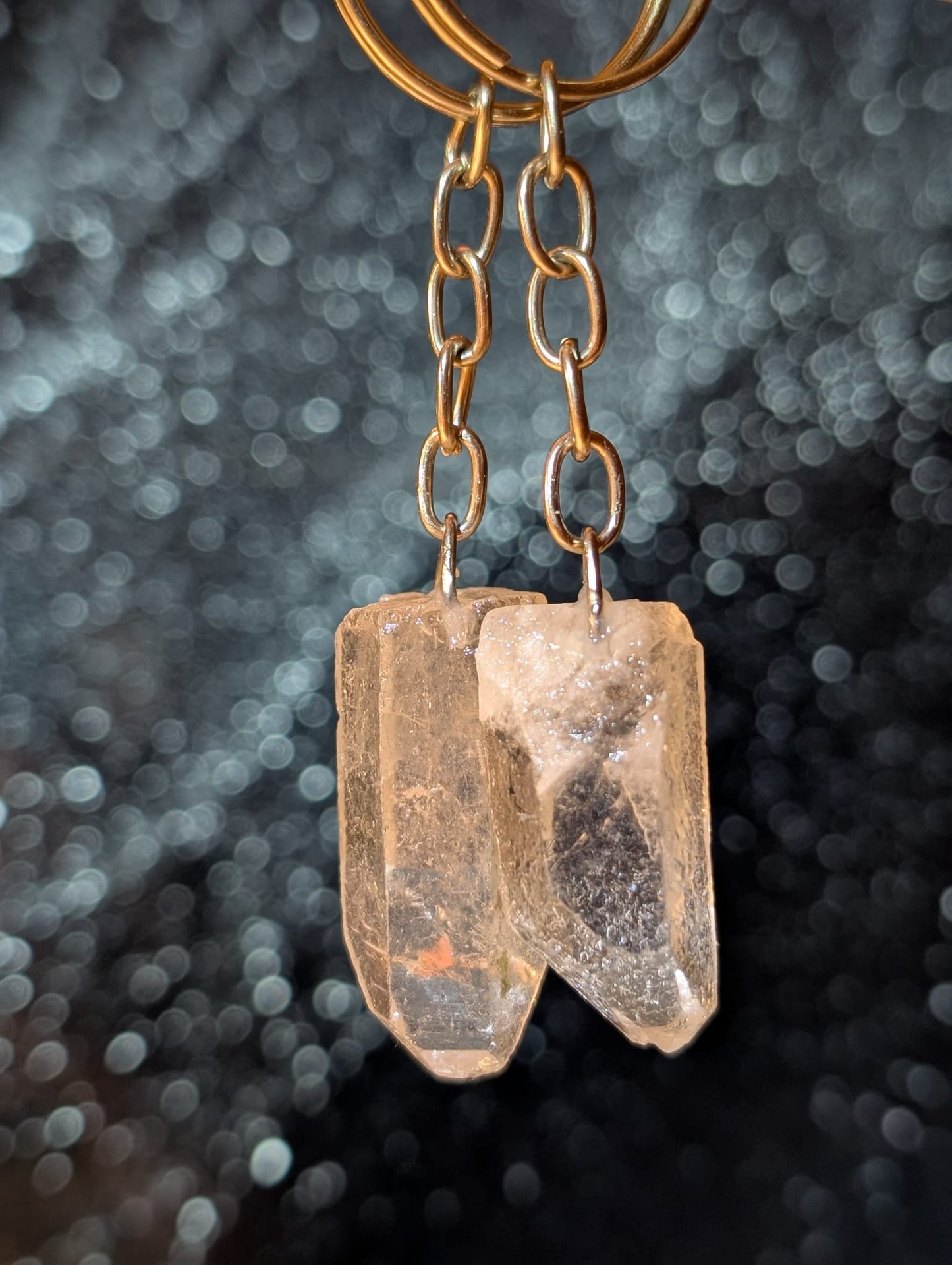 Rohstein-Schlüsselanhänger · Amethyst · Bergkristall · Citrin