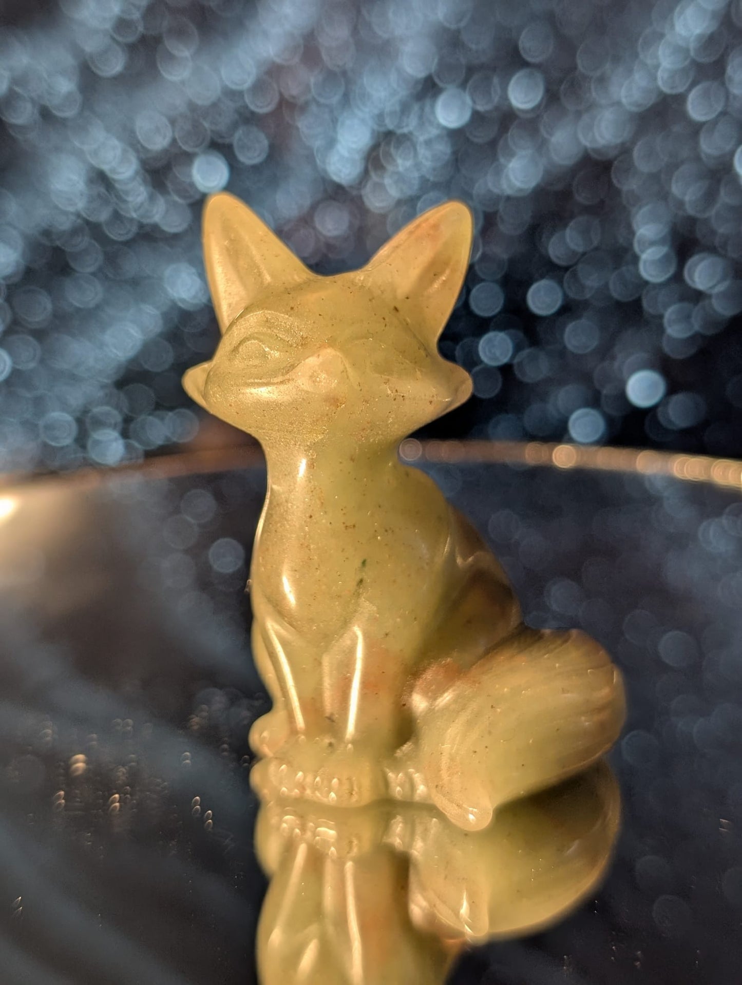 Fuchs-Figuren aus Jade, Aventurin, Orangencalcit, Rosenquarz, Ader-Jaspis