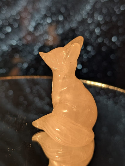 Fuchs-Figuren aus Jade, Aventurin, Orangencalcit, Rosenquarz, Ader-Jaspis