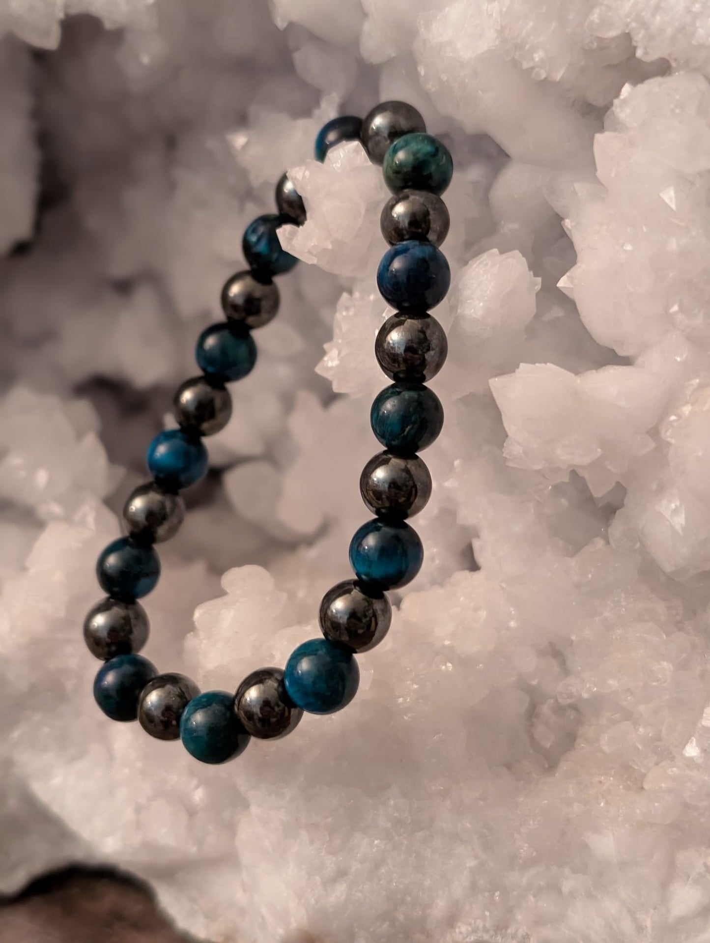 Echtes Naturstein-Armband – Hämatit / Tigerauge / Black Obsidian / Falkenauge - 15-18