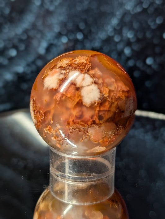 Karneol Blumenachat Kugel - 2 Größen