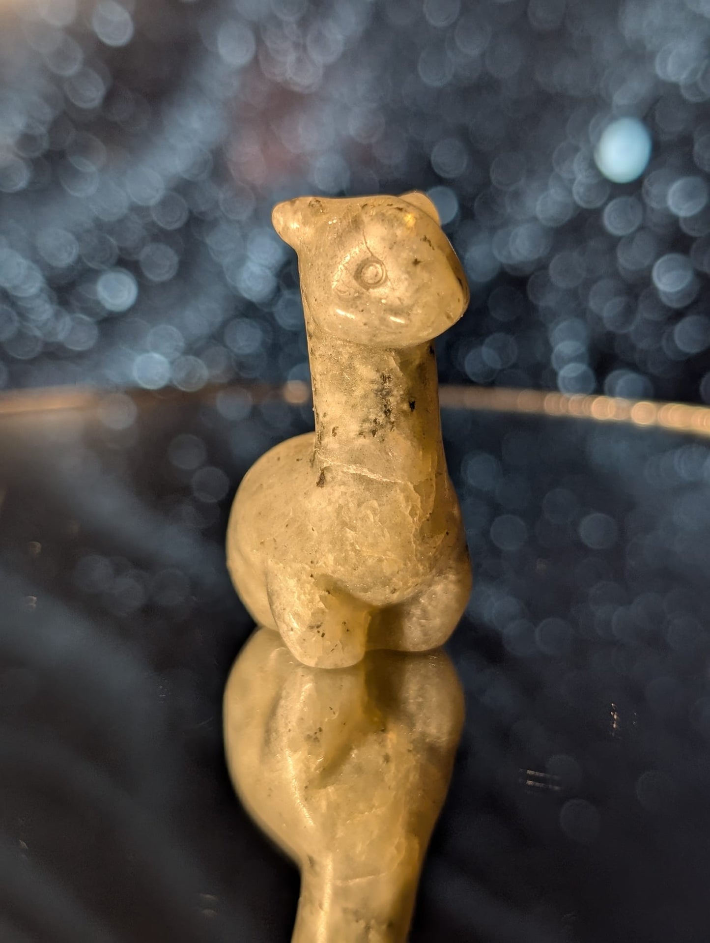Lama-Carving – Opalith, Rosenquarz, Yooperlite & Labradorit