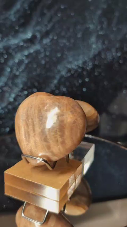 Pfirsich-Mondstein-Herzen - 2 Varianten