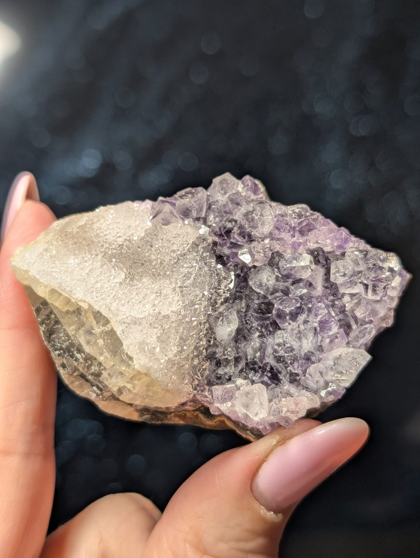 Amethyst-Stufe mit Sugar-Calcit